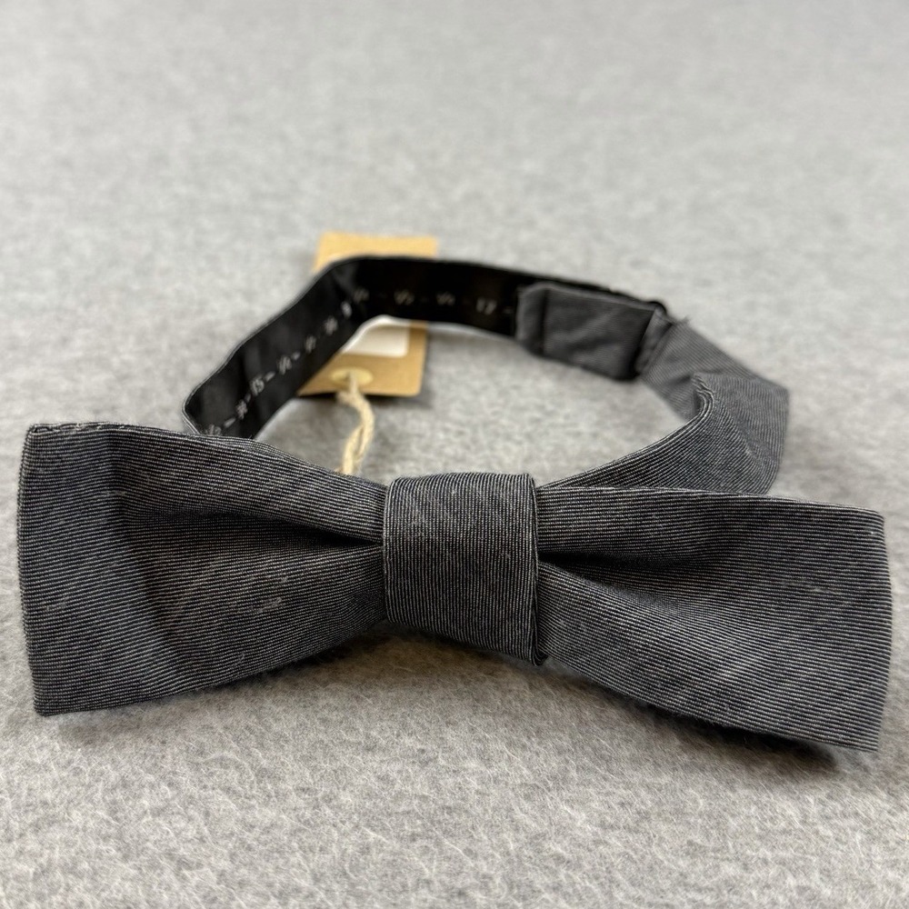 Onassis Skinny Bow Tie Dark Gray Cotton Adjustable Men's NWT Formal 2x14-18"
